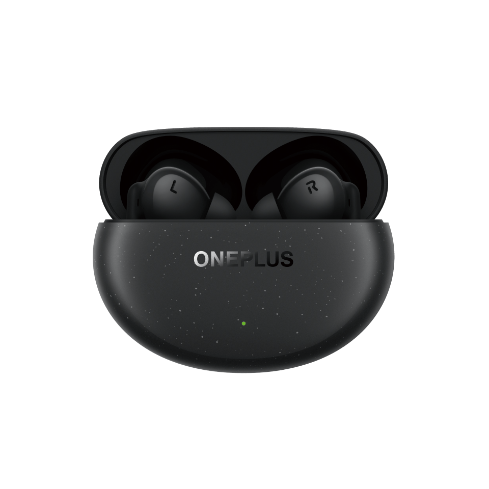 OnePlus Nord Buds 3 Pro Starry Black charging case open with earbuds inside