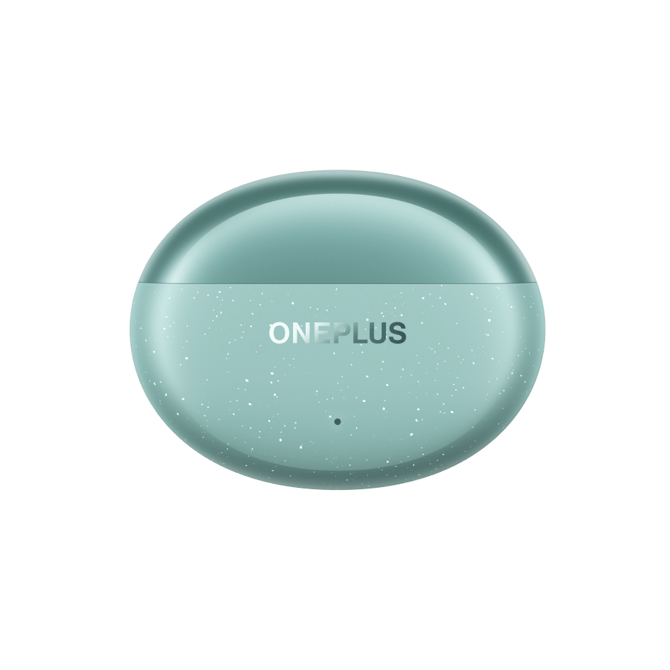 OnePlus Nord Buds 3 Pro Soft Jade charging case closed, top view