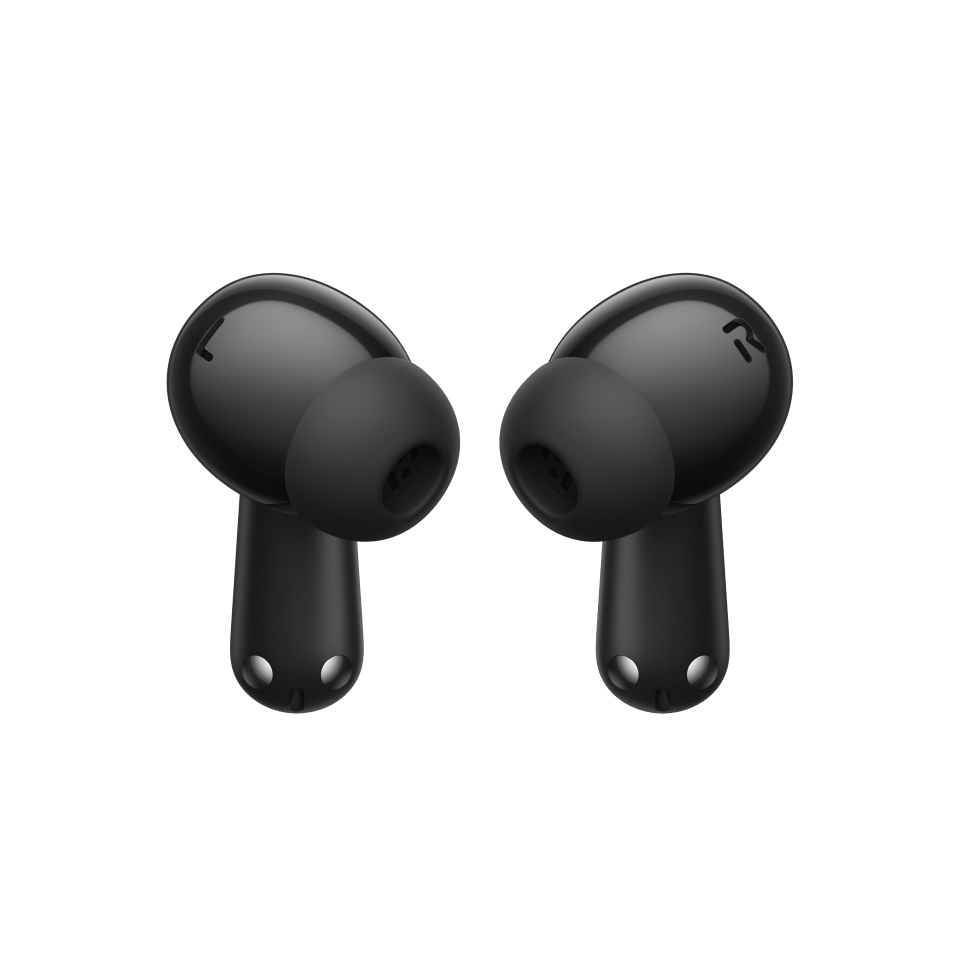 OnePlus Nord Buds 3 Pro Starry Black earbuds showing ear tips and charging contacts