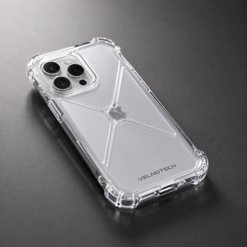Velnotech ClearShield Pro Case for iPhone 13/14/15/16/17 – Anti-Yellow, Shockproof Clear Cover